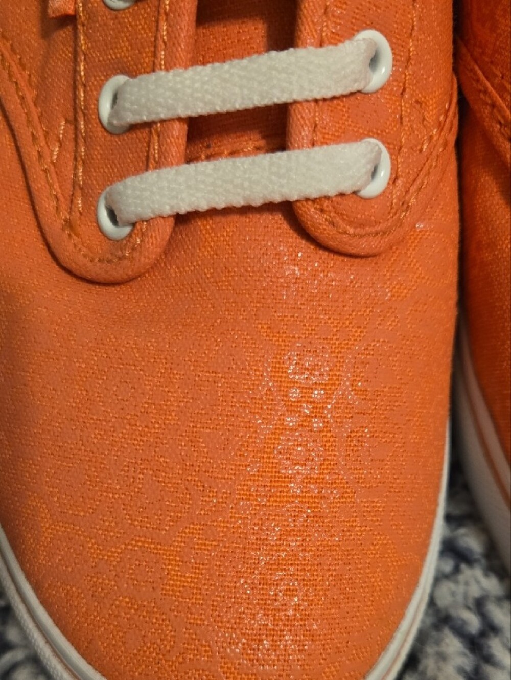 Vans Orange Low-Top Canvas Sneakers with White Laces - Picture 5 of 8